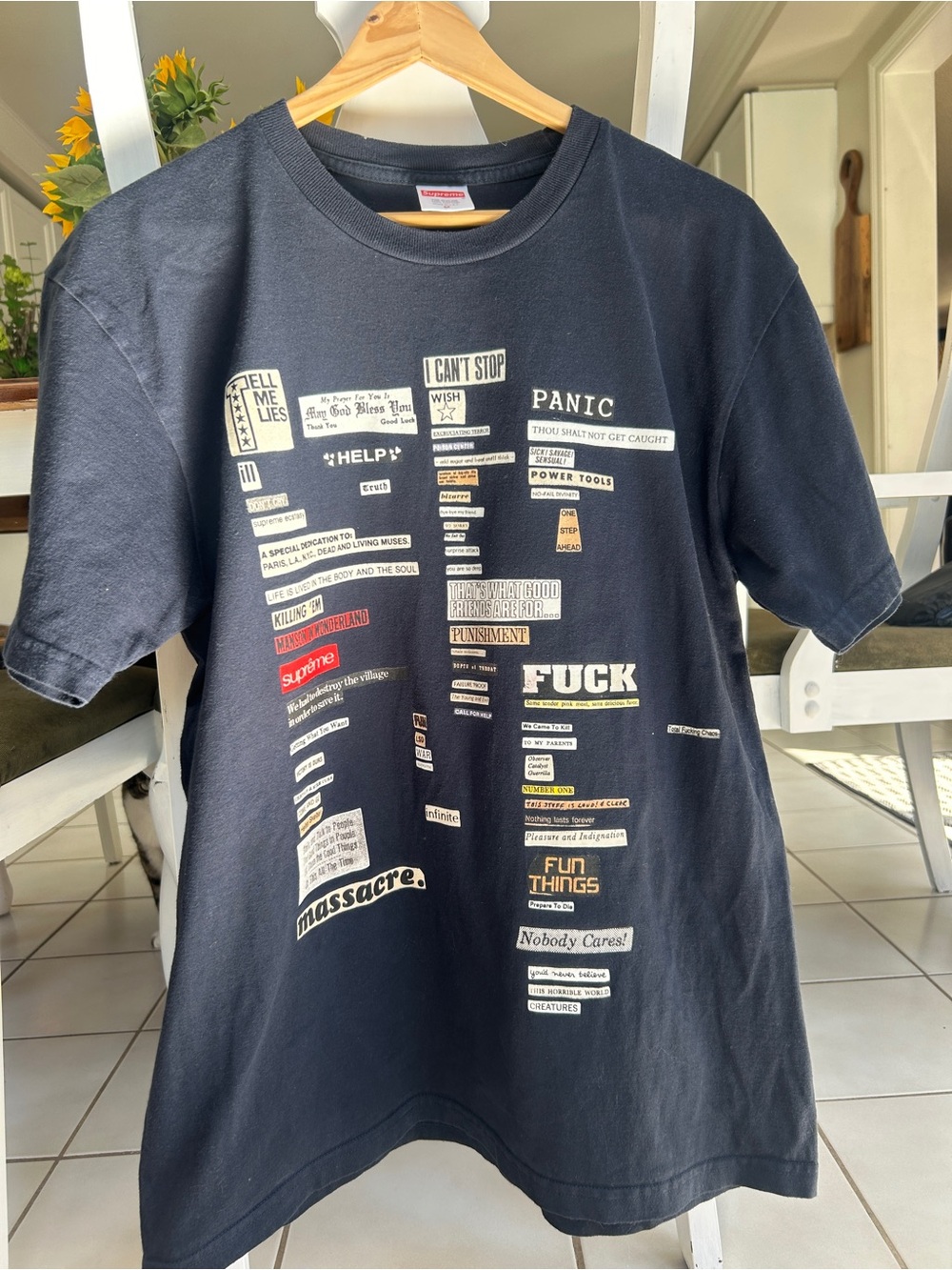 Supreme Cutouts Navy Blue Tee